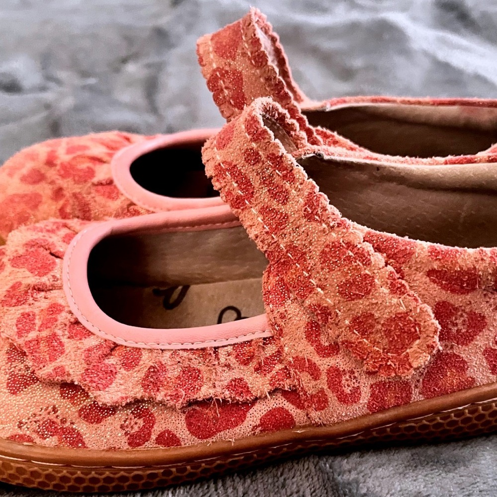 Livie & Luca Pink Leopard‎ Print Suede Mary Jane Shoes Toddler Size 12M Glitter